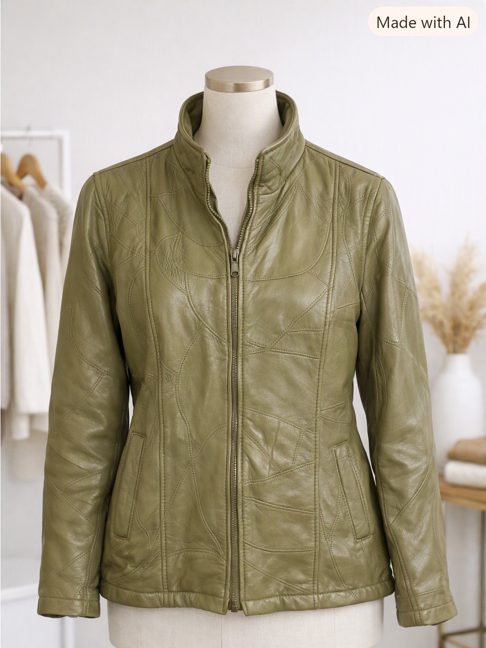 Victory Sportswear Faux Leather Patchwork Jacket XL